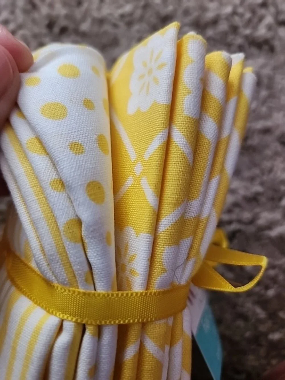 Waverly Inspirations 100% Cotton 5 Fat Quarter Bundle Yellow 18x21" New